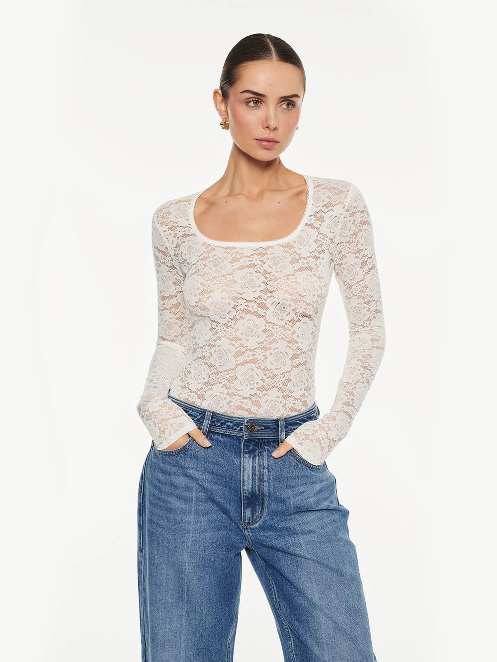 KIVARI - Bonnie Lace Top in Ivory