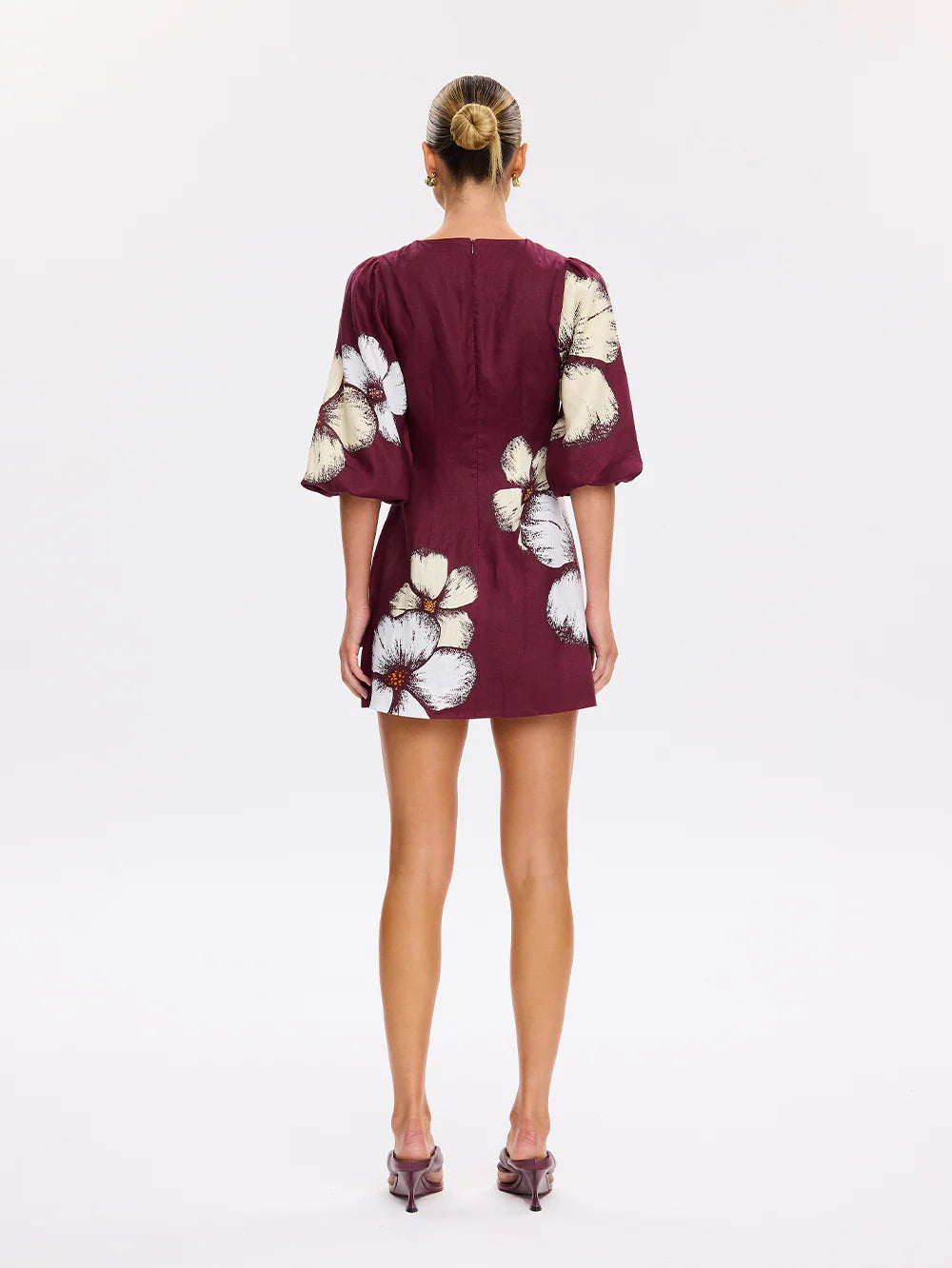 KIVARI - Brodie Tie Front Mini Dress in Plum