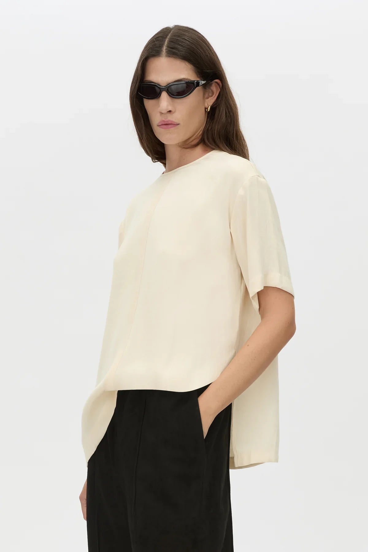 CAMIILA AND MARC - Allegro Satin Tee in Cream