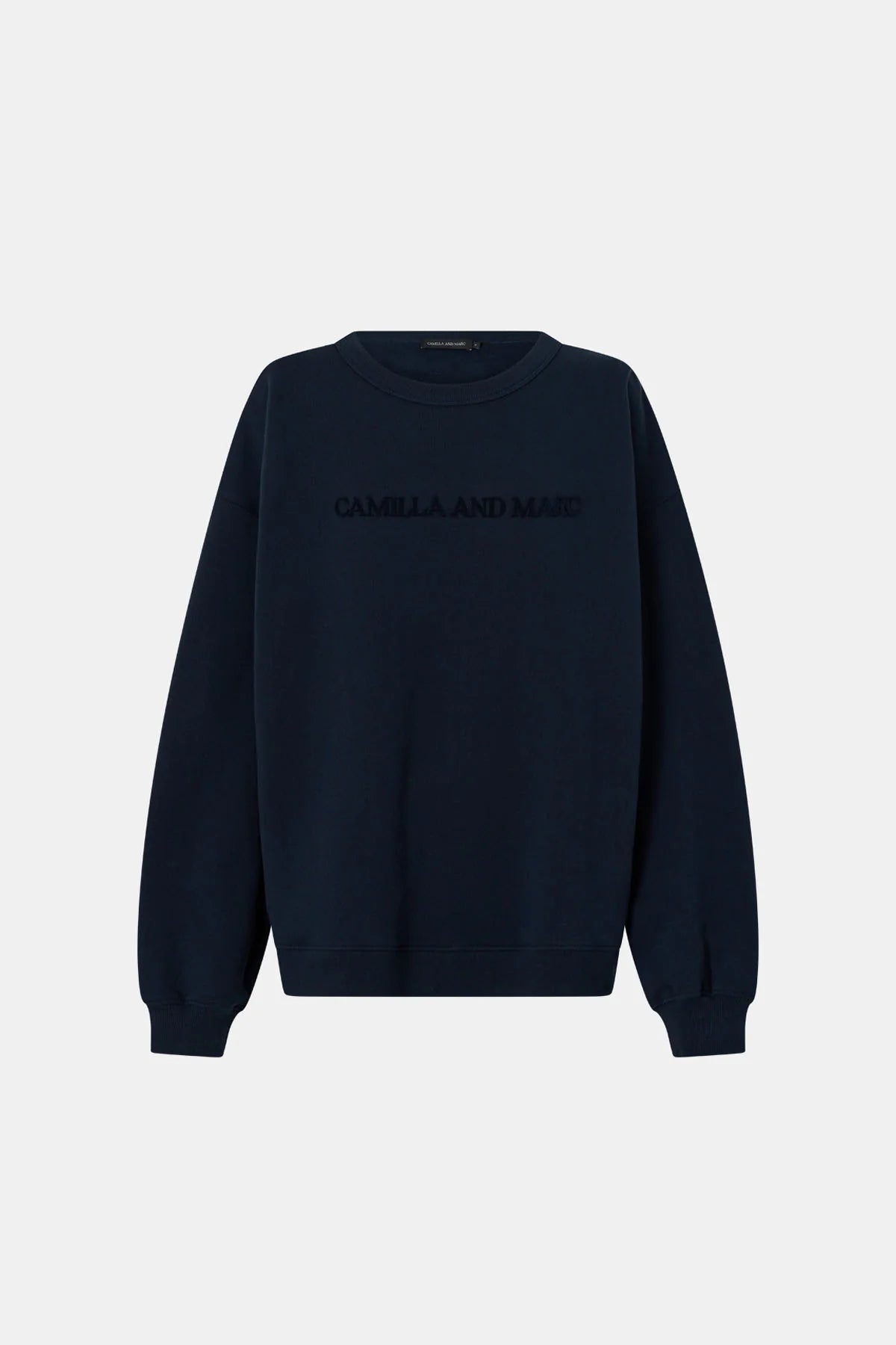 Camilla and Marc - Tia Flocking Logo Crew IN DEEP INK