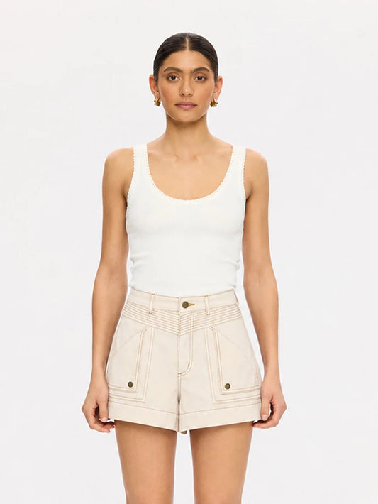 KIVARI - Celene Denim Short in Cream