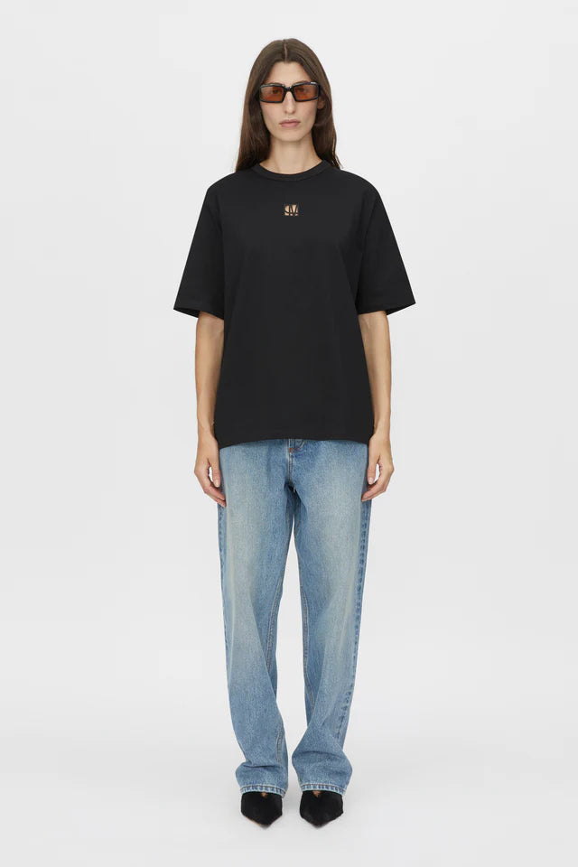 CAMILLA AND MARC Bloom Embroidered Tee-black