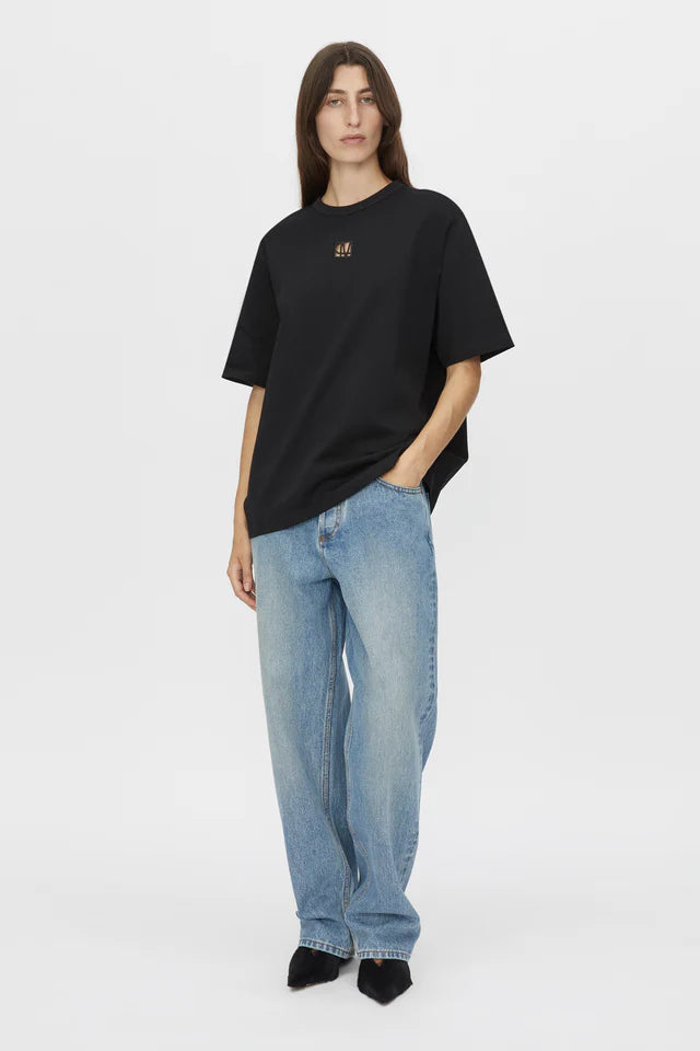 CAMILLA AND MARC Bloom Embroidered Tee-black