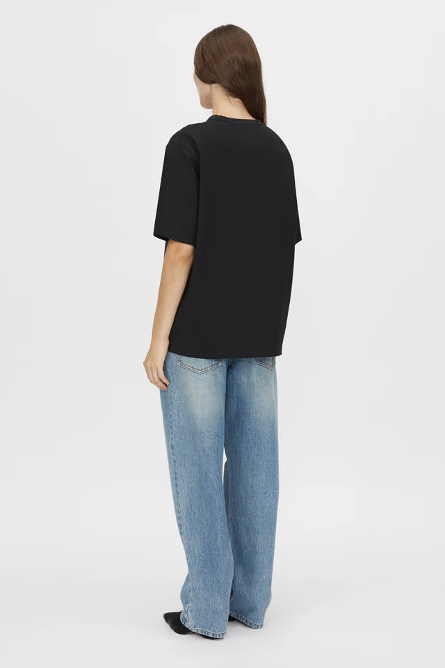 CAMILLA AND MARC Bloom Embroidered Tee-black