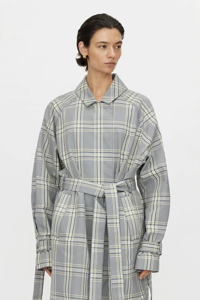 CAMILLA AND MARC Delta Plaid Trench-khaki plaid