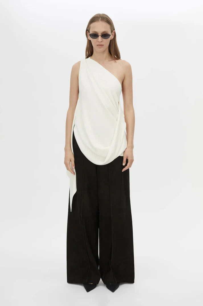 CAMILLA AND MARC - Eon Draped Asymmetric One - Shoulder Top in Cream