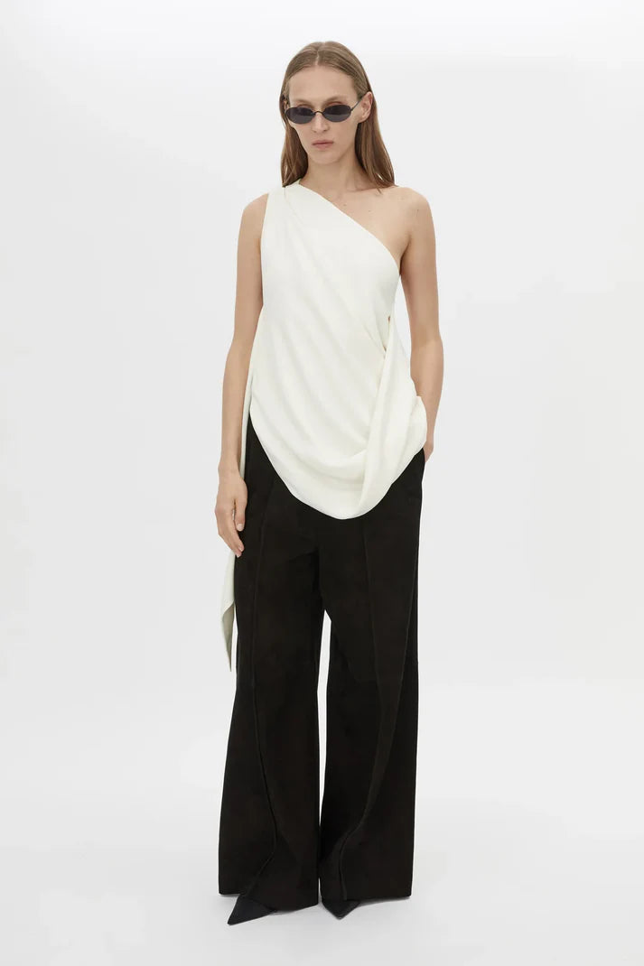 CAMILLA AND MARC - Eon Draped Asymmetric One - Shoulder Top in Cream