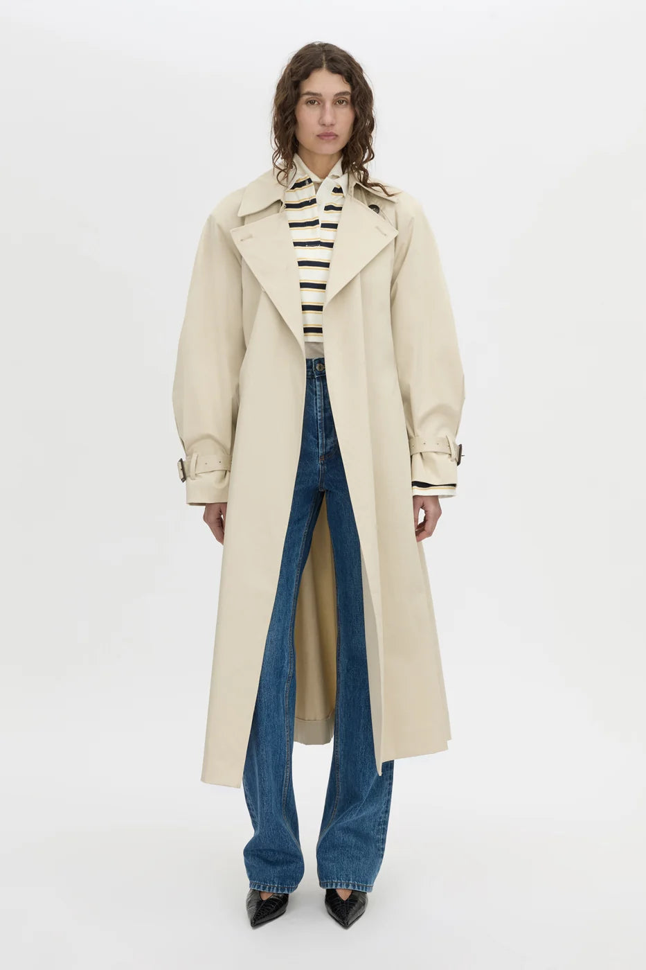 Camilla and Marc - Liat Stripe Crop Polo Top IN SOFT WHITE STRIPE