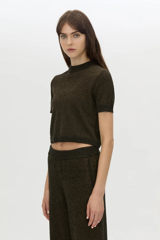 Camilla and Marc - Soleo Textured Knit Tee Shirt IN COCOA