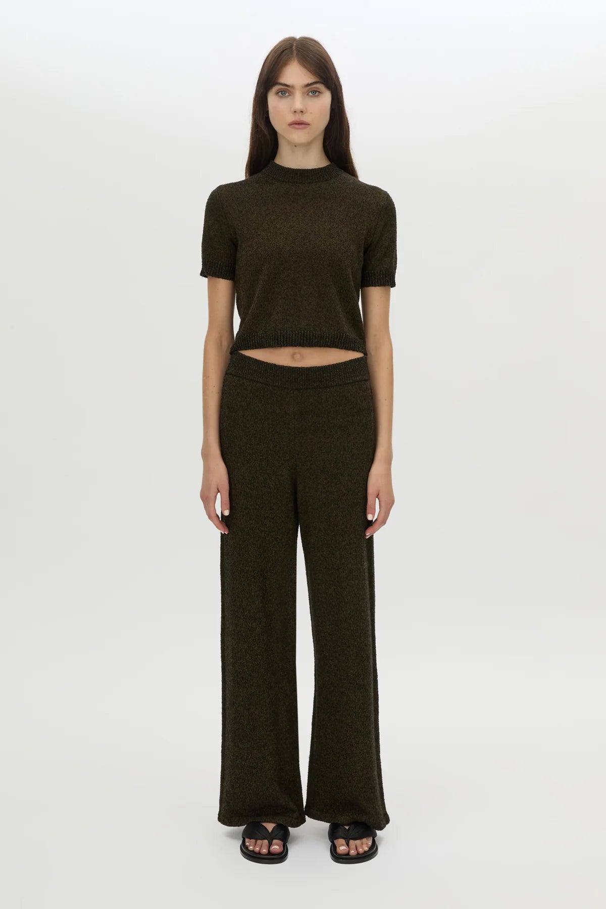 Camilla and Marc - Soleo Textured Knit Tee Shirt IN COCOA