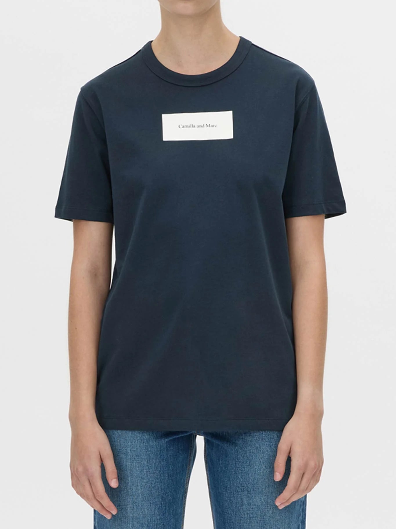 Camilla and Marc - Wilde Print Tee IN NAVY/WHITE