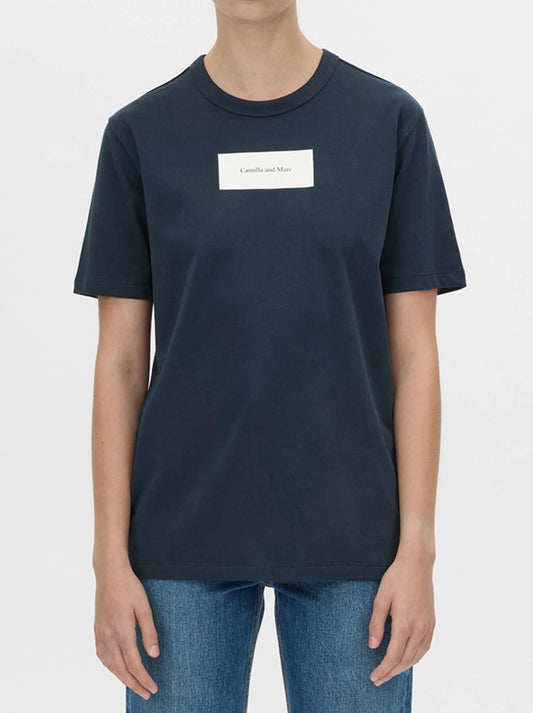 Camilla and Marc - Wilde Print Tee IN NAVY/WHITE