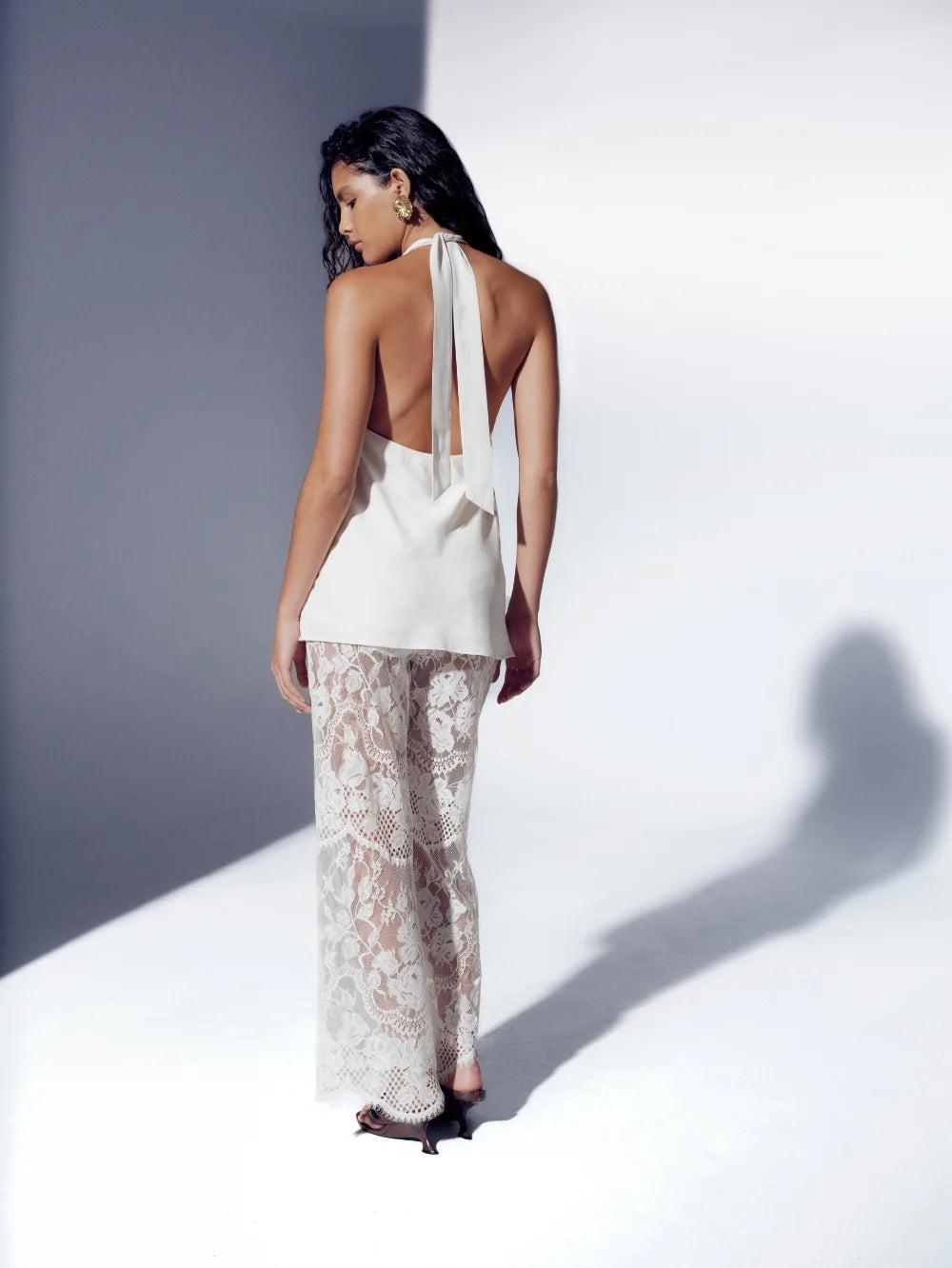 KIVARI - Arabella Halter Top in Cream
