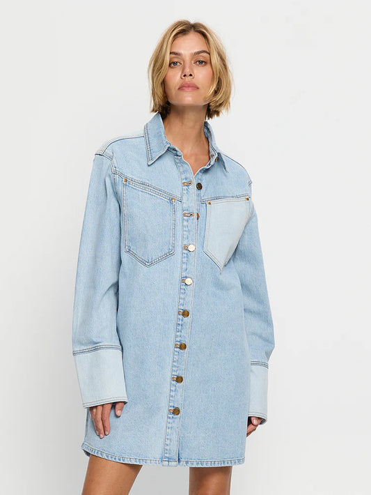 KIVARI Carla Denim Mini Dress