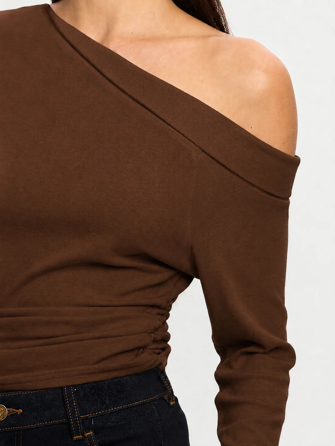 KIVARI - Lucie Jersey Top in Chocolate