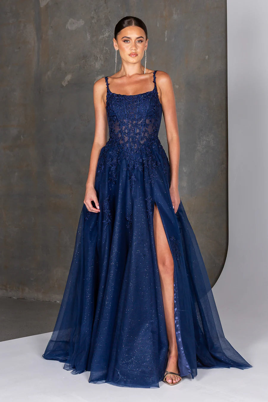 TANIA OLSEN Daisha Dress in Navy
