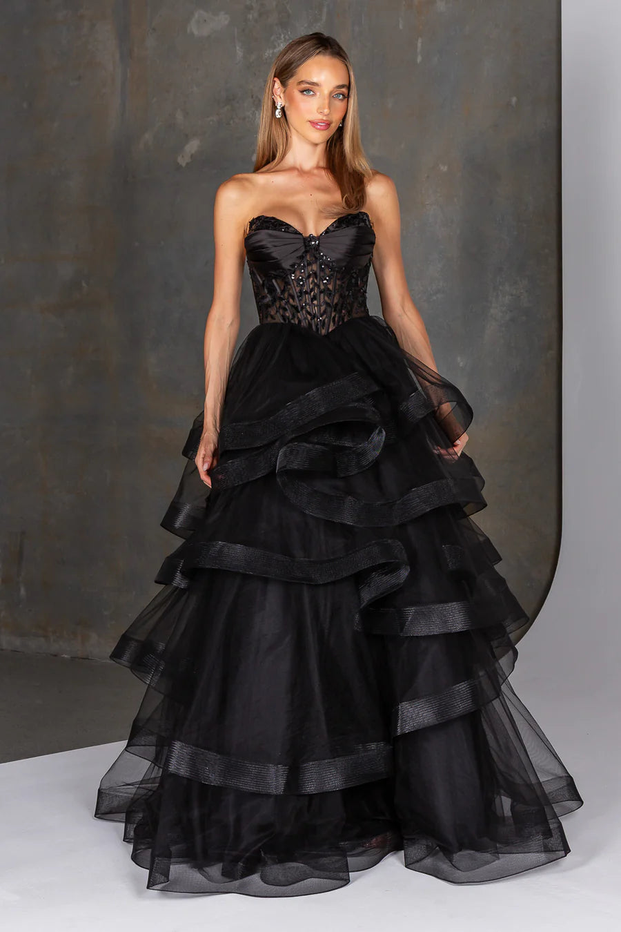 TANIA OLSEN Dalton Dress in Black