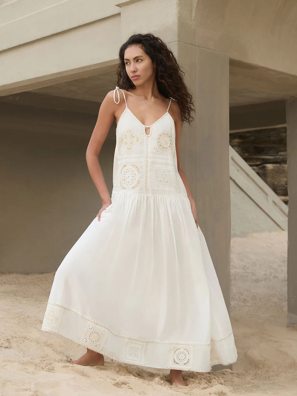 KIVARI - Delfie Maxi Dress in Ivory