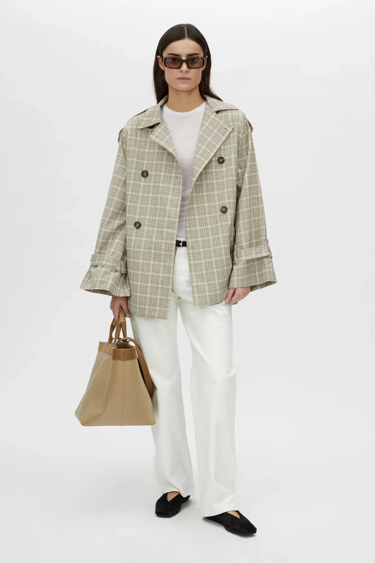 CAMILLA AND MARC Kinetic Tattersal Trench-taupe