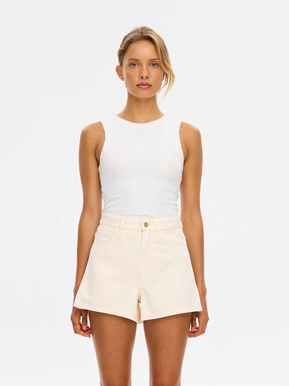 KIVARI - Dylan Denim Shorts in Rosewater