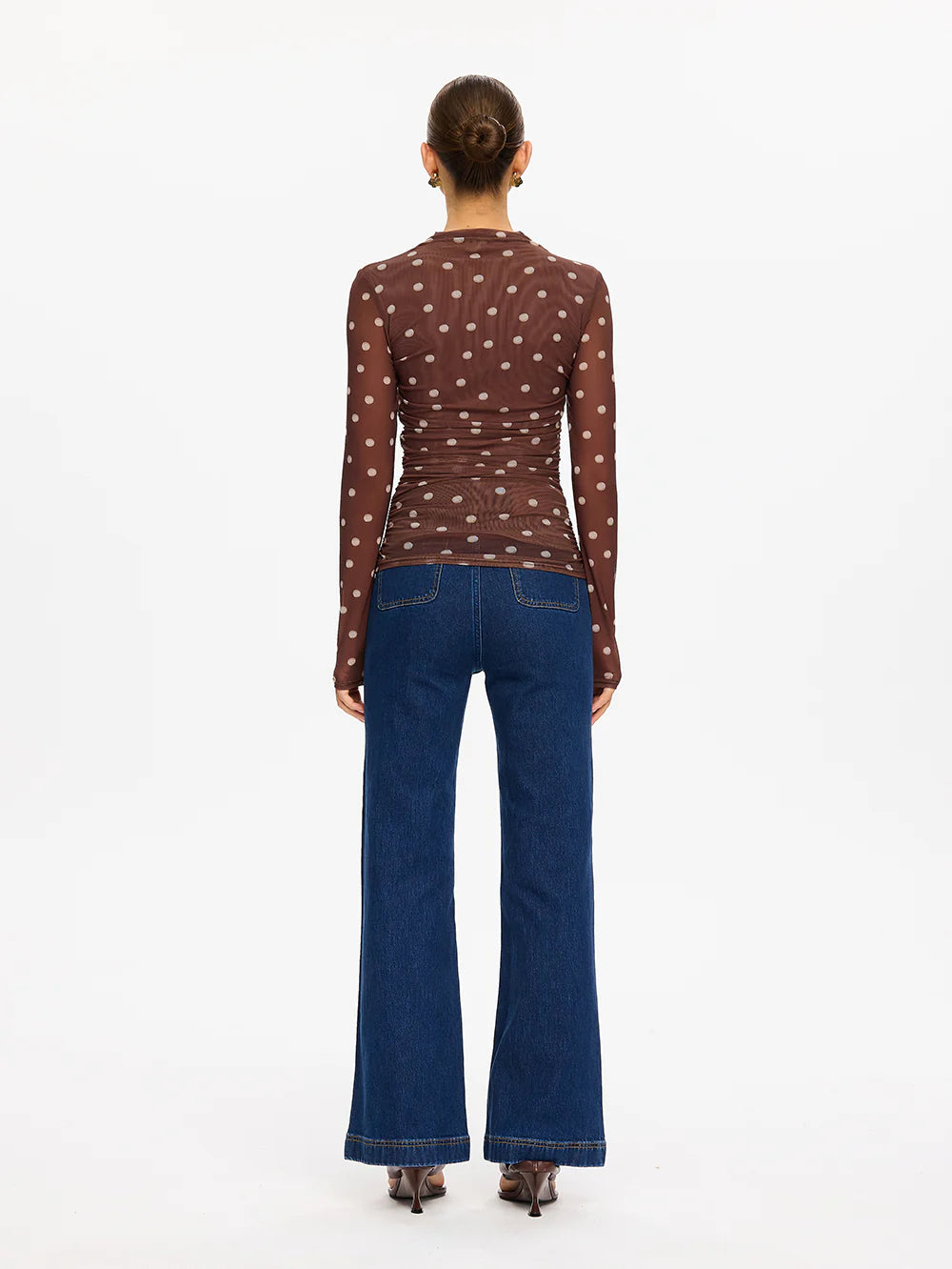 KIVARI - Edie Mesh Top in Chocolate