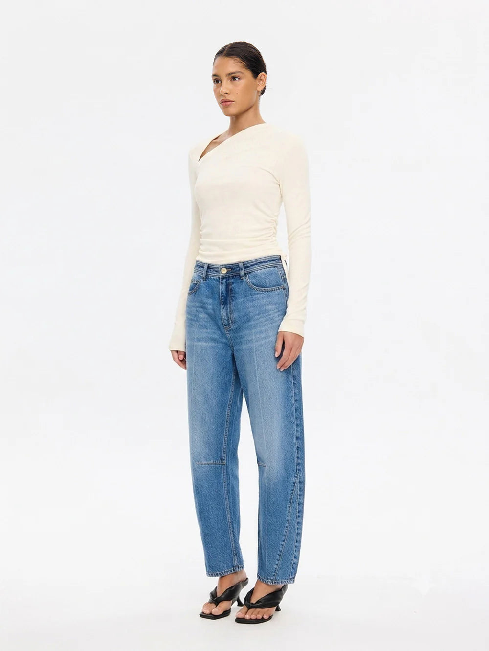 KIVARI - Annika Jersey Top in Cream