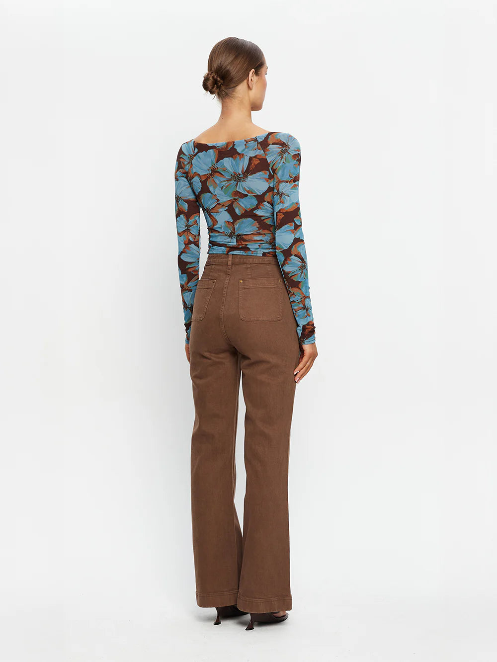 KIVARI Nieve Mesh Top in Blue