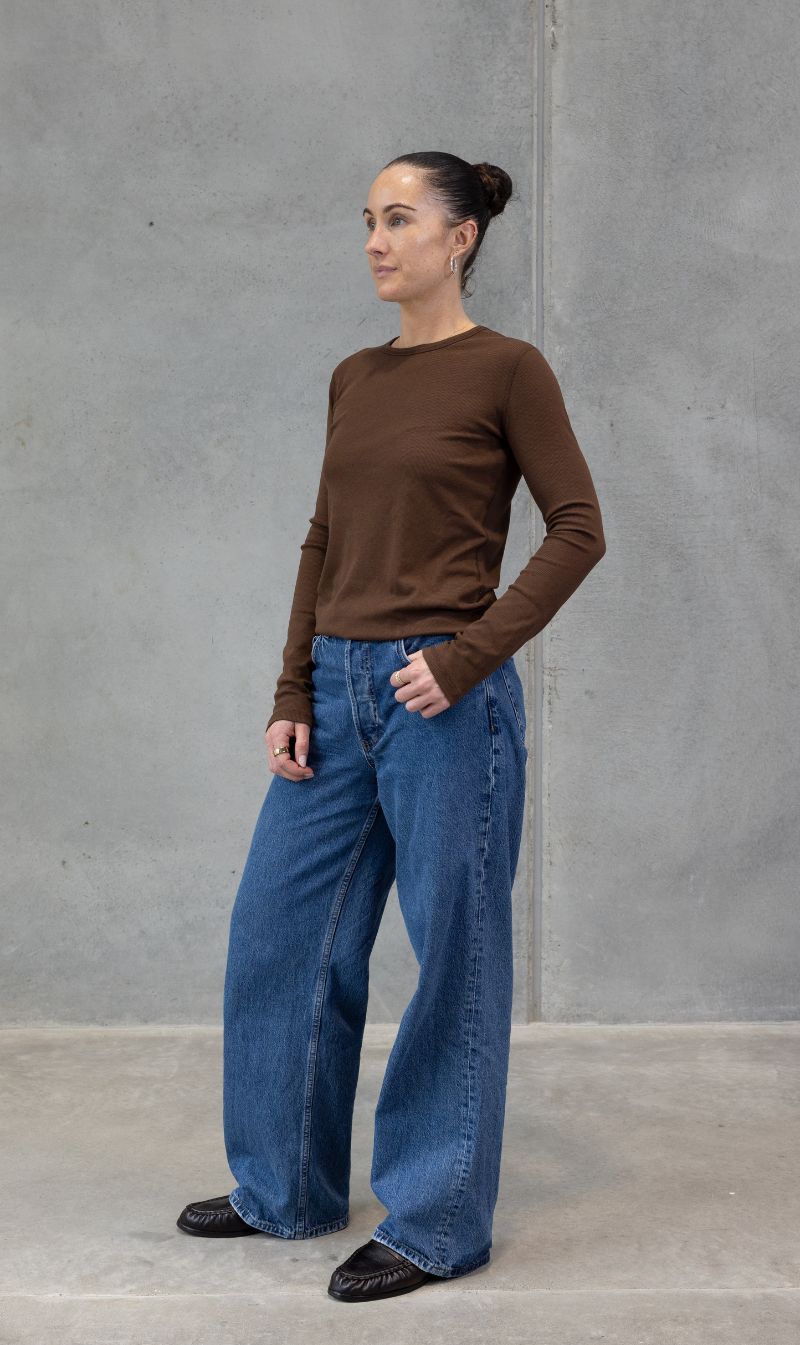 CAMILLA AND MARC Amara Long Sleeve Top Chocolate