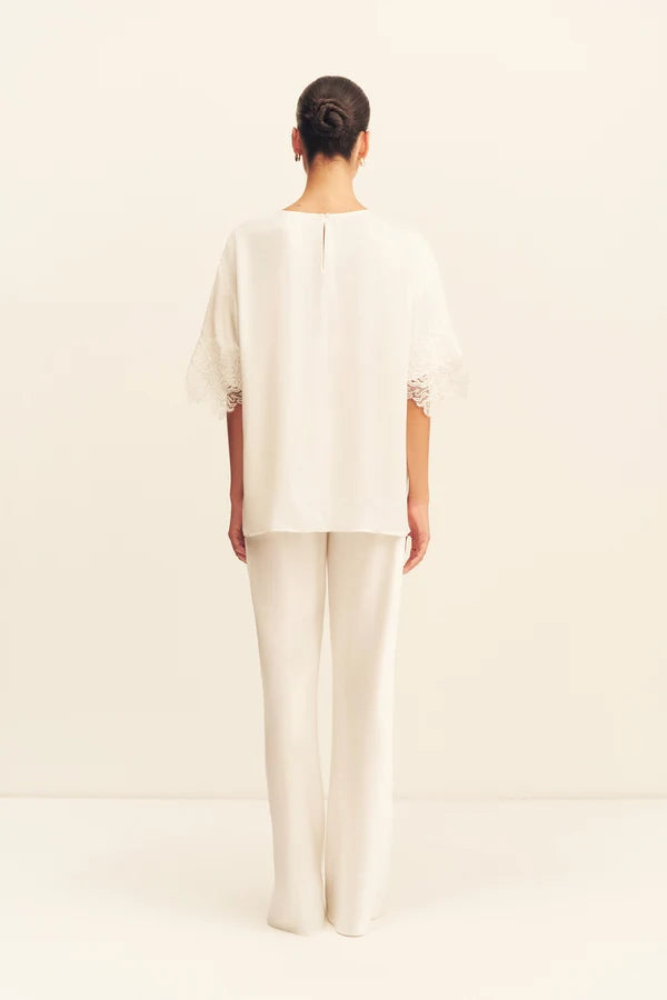 Shona Joy - Eniko Lace T-shirt IN IVORY