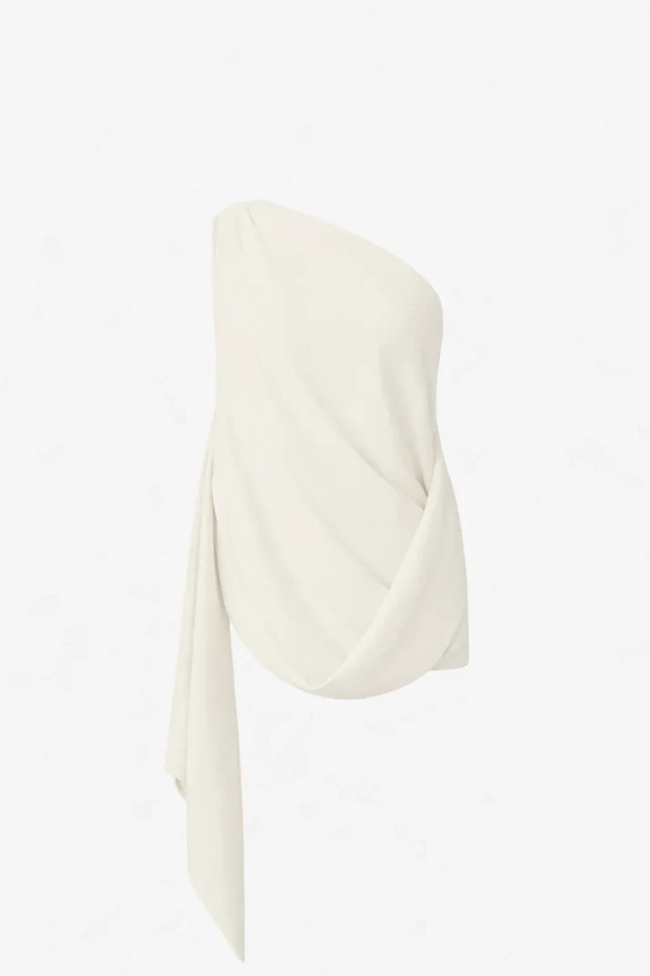 CAMILLA AND MARC - Eon Draped Asymmetric One - Shoulder Top in Cream