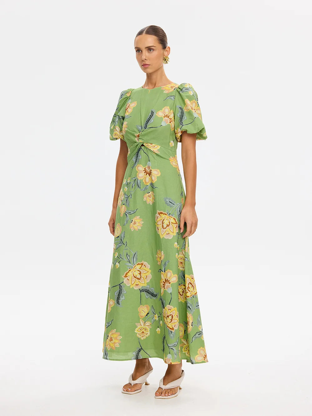 KIVARI - Eve Maxi Dress in Green Floral