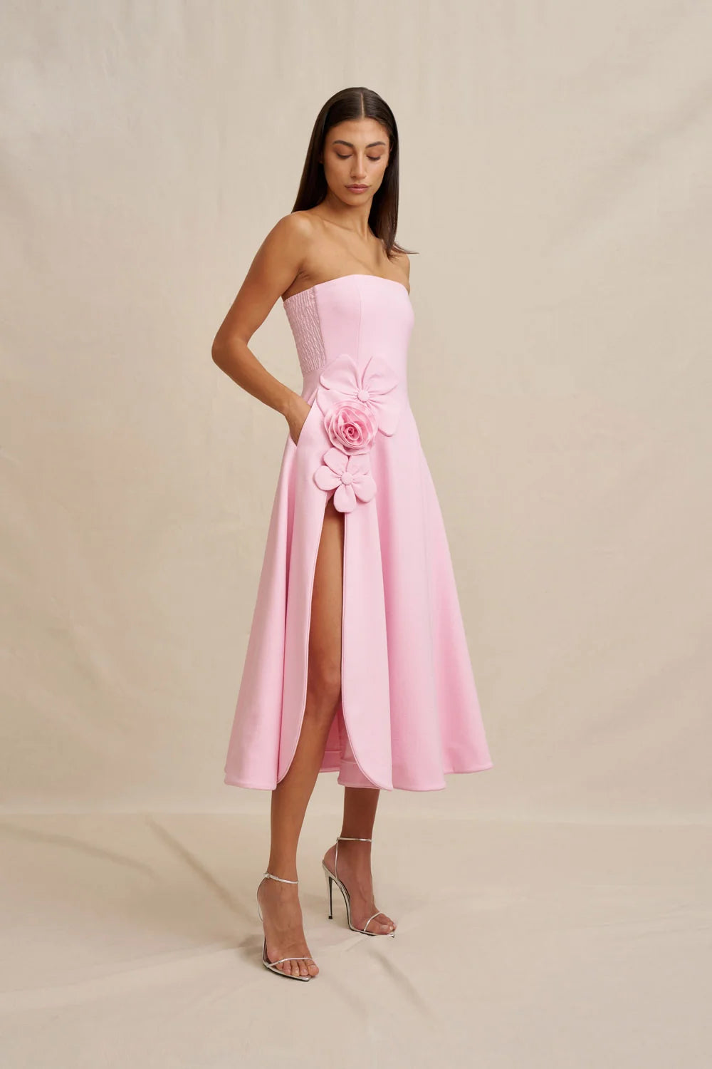 BY JOHNNY - Flora Strapless Dress in Pink