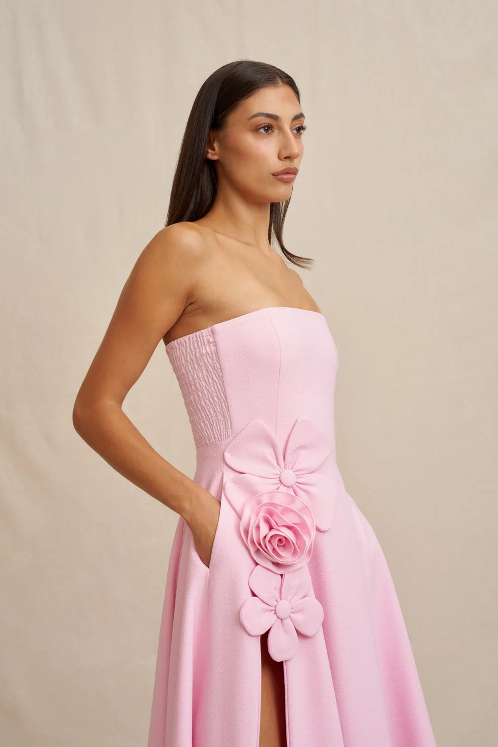 BY JOHNNY - Flora Strapless Dress in Pink