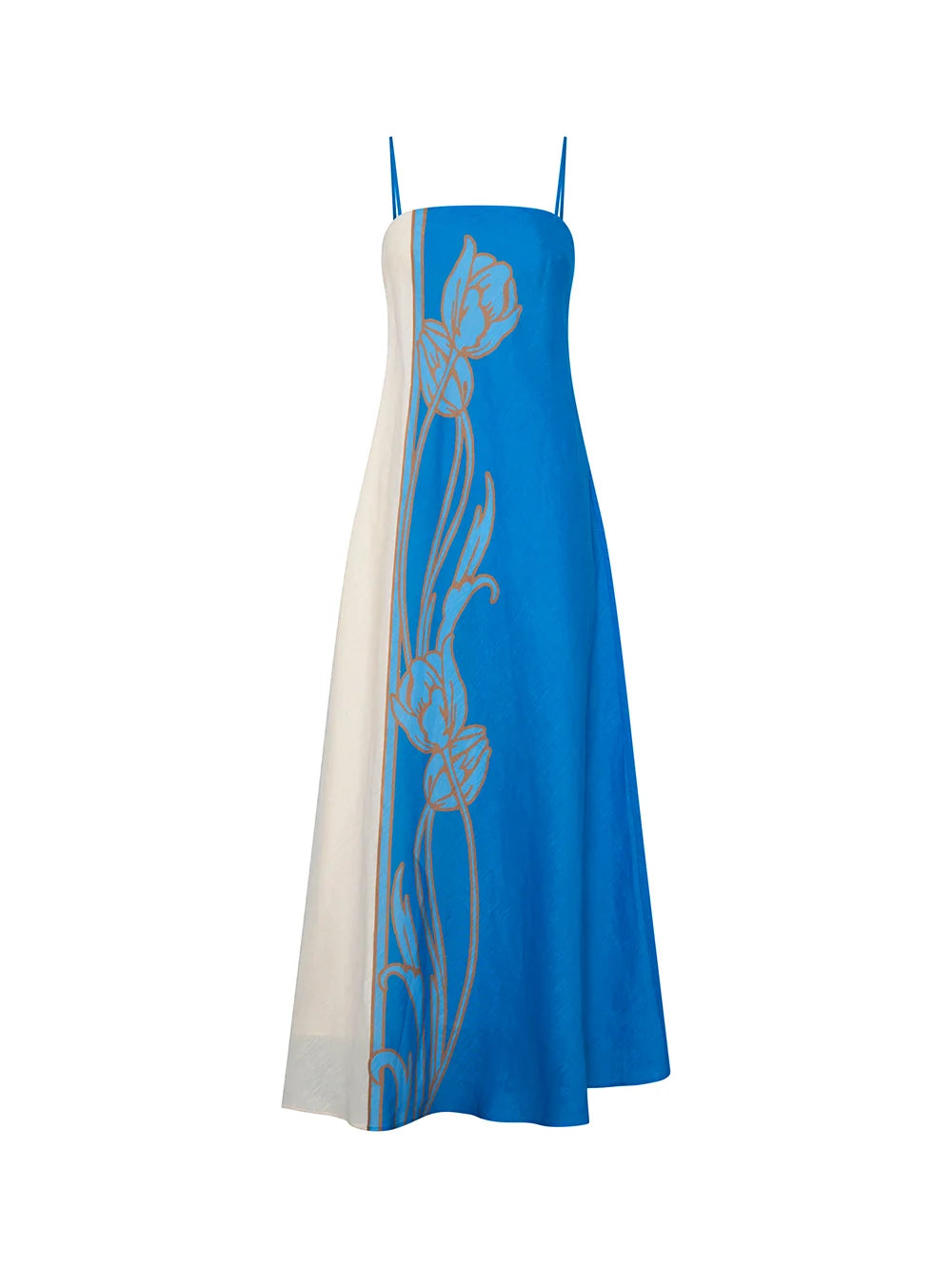 KIVARI - Fleur Maxi Dress IN BLUE IVORY