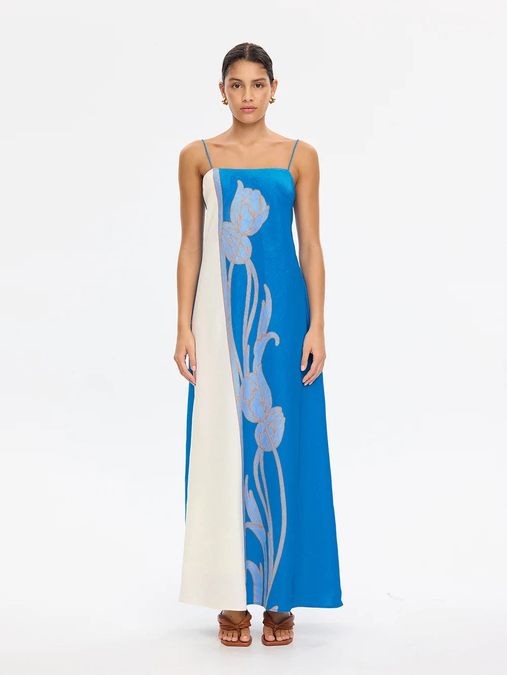 KIVARI - Fleur Maxi Dress IN BLUE IVORY