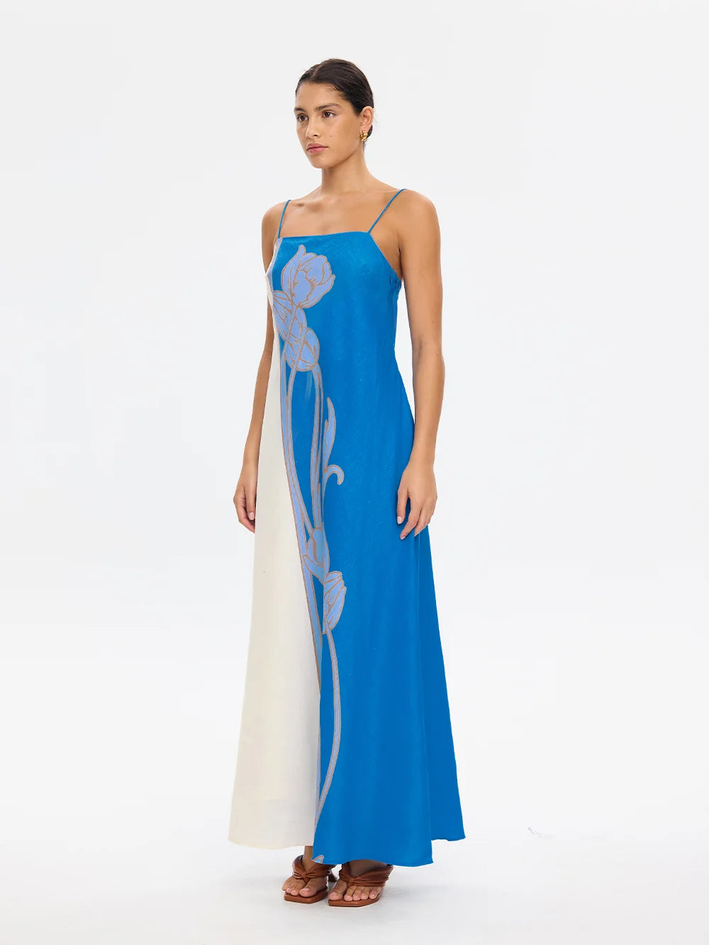KIVARI - Fleur Maxi Dress IN BLUE IVORY