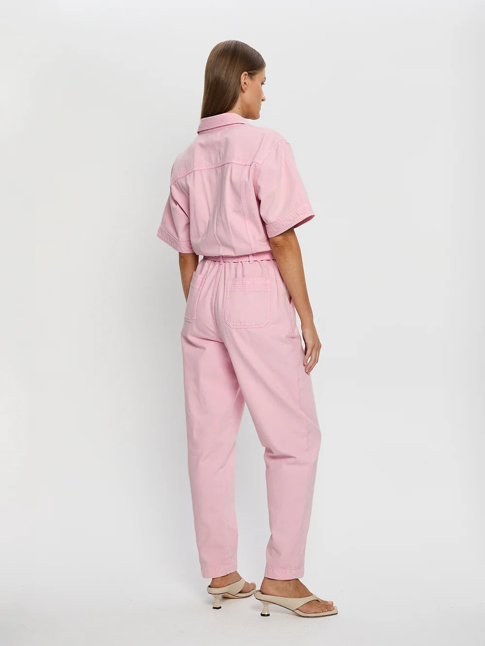 KIVARI Grace Denim Boilersuit-pink