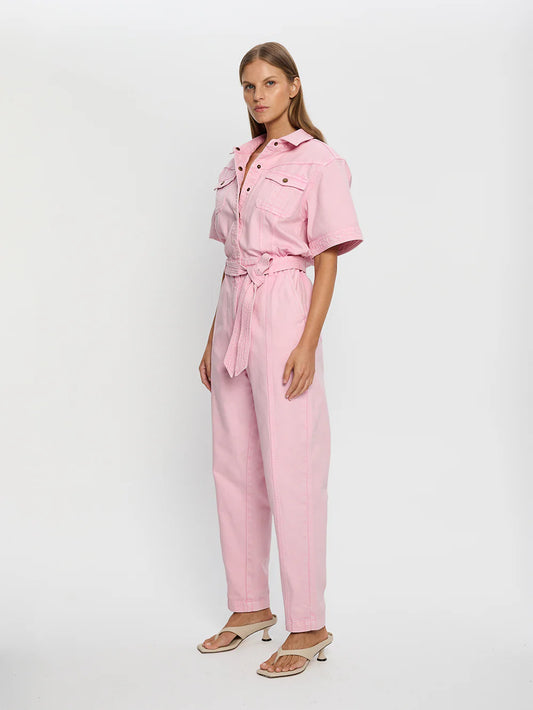 KIVARI Grace Denim Boilersuit-pink