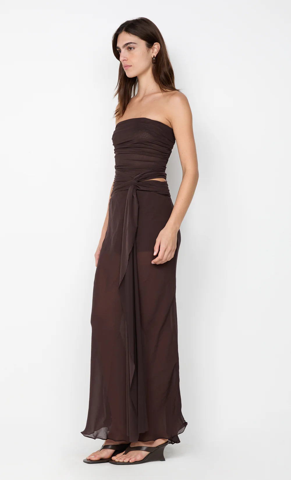 BEC + BRIDGE Jehnaya strapless maxi dress-chocolate