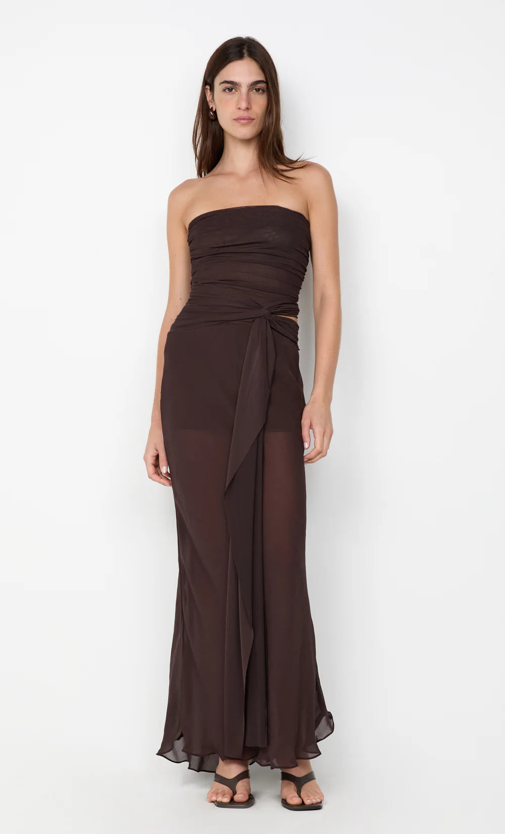 BEC + BRIDGE Jehnaya strapless maxi dress-chocolate