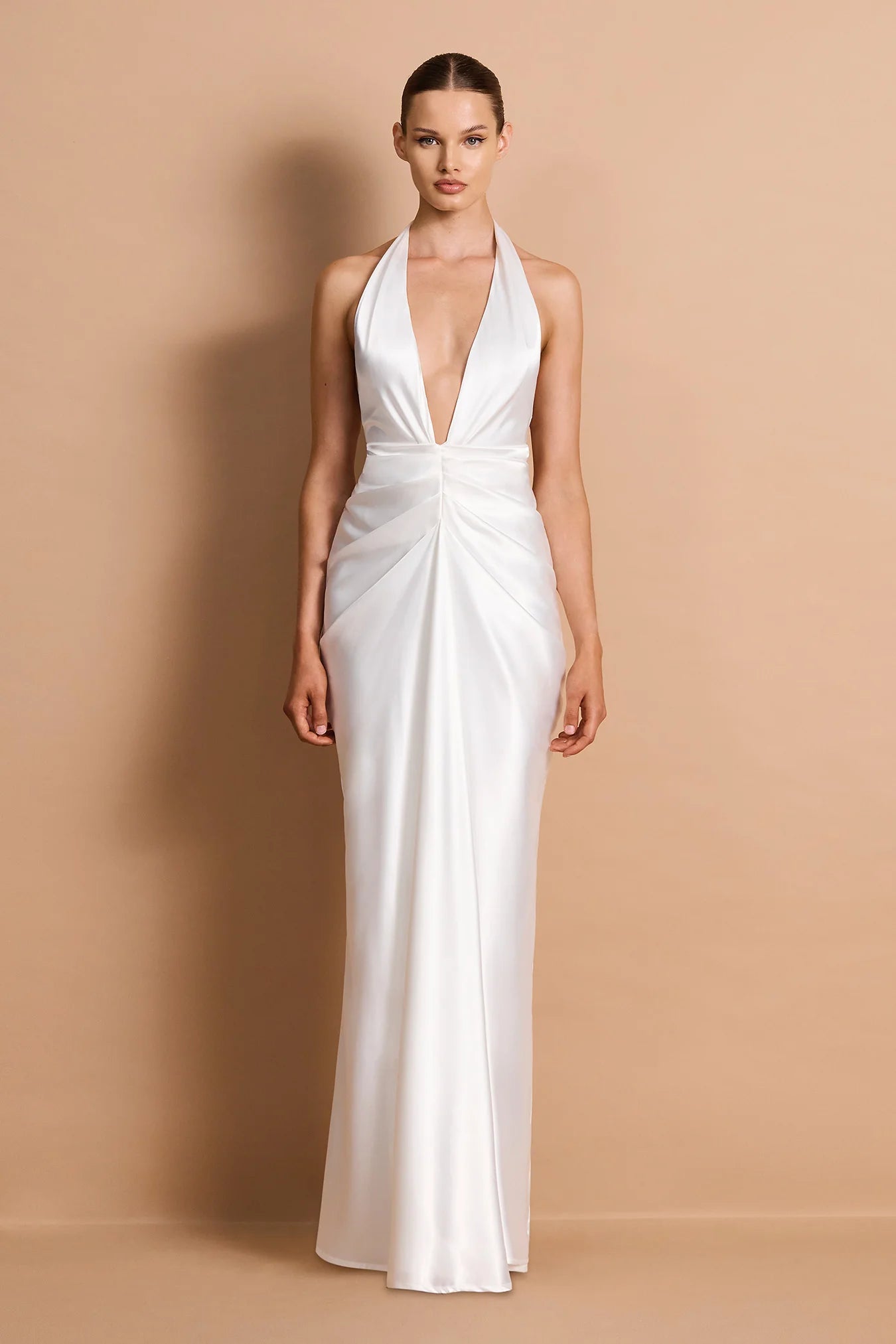 Nookie Harlow Plunge Gown in Ivory