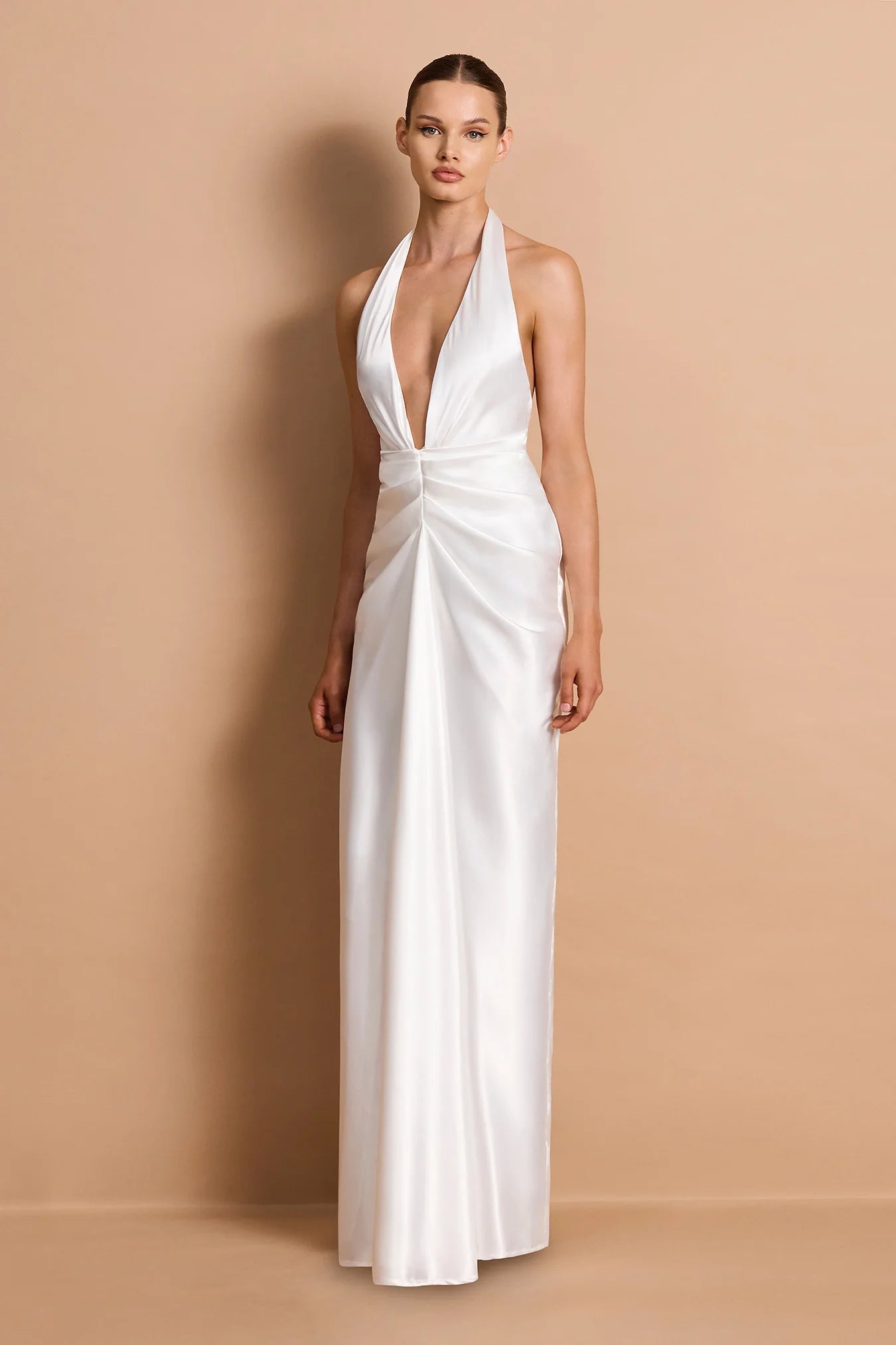 Nookie Harlow Plunge Gown in Ivory