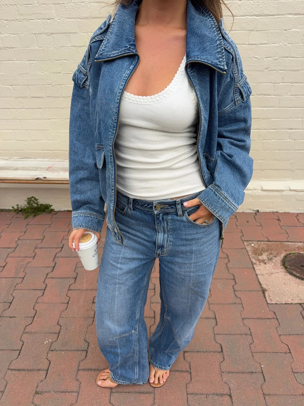 KIVARI - Rita Denim Jacket in Vintage Blue