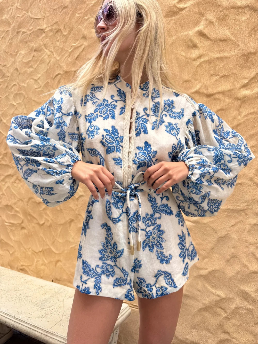 KIVARI - Bluebell Playsuit in Blue
