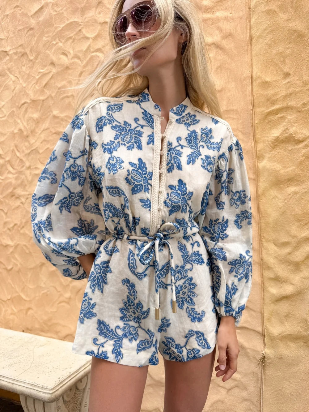 KIVARI - Bluebell Playsuit in Blue