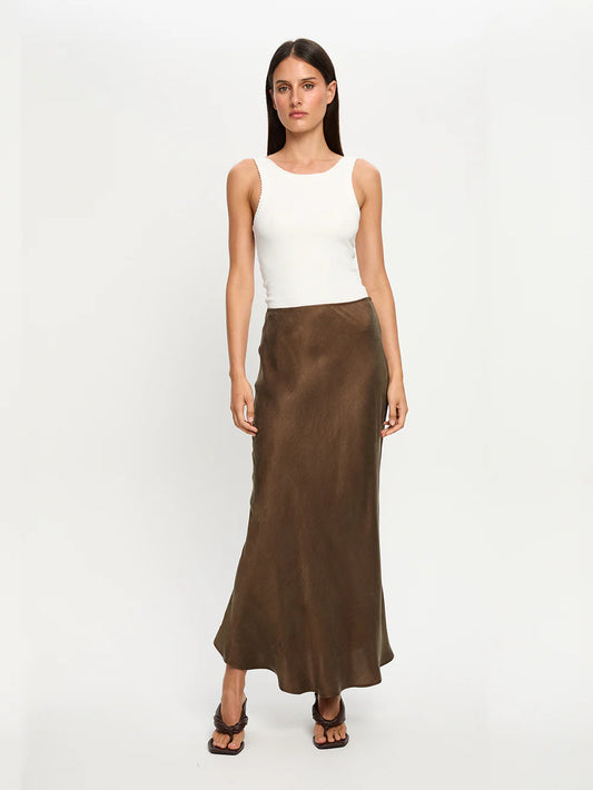 KIVARI - Jaxon Midi Skirt in Mocha