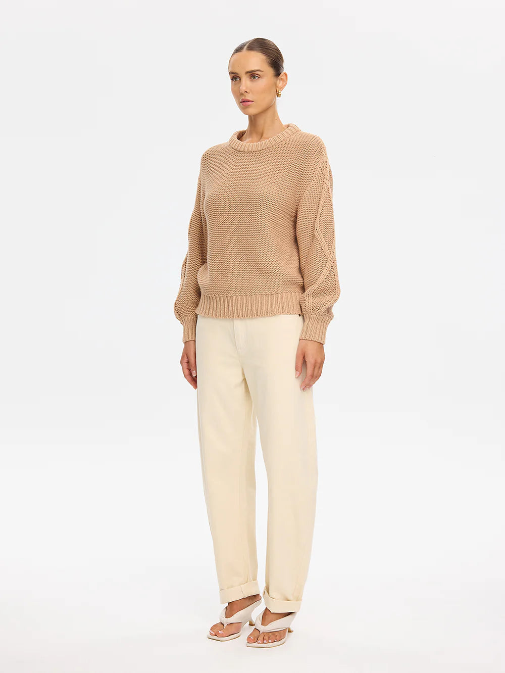 KIVARI - Olesia Knit Sweater in Latte