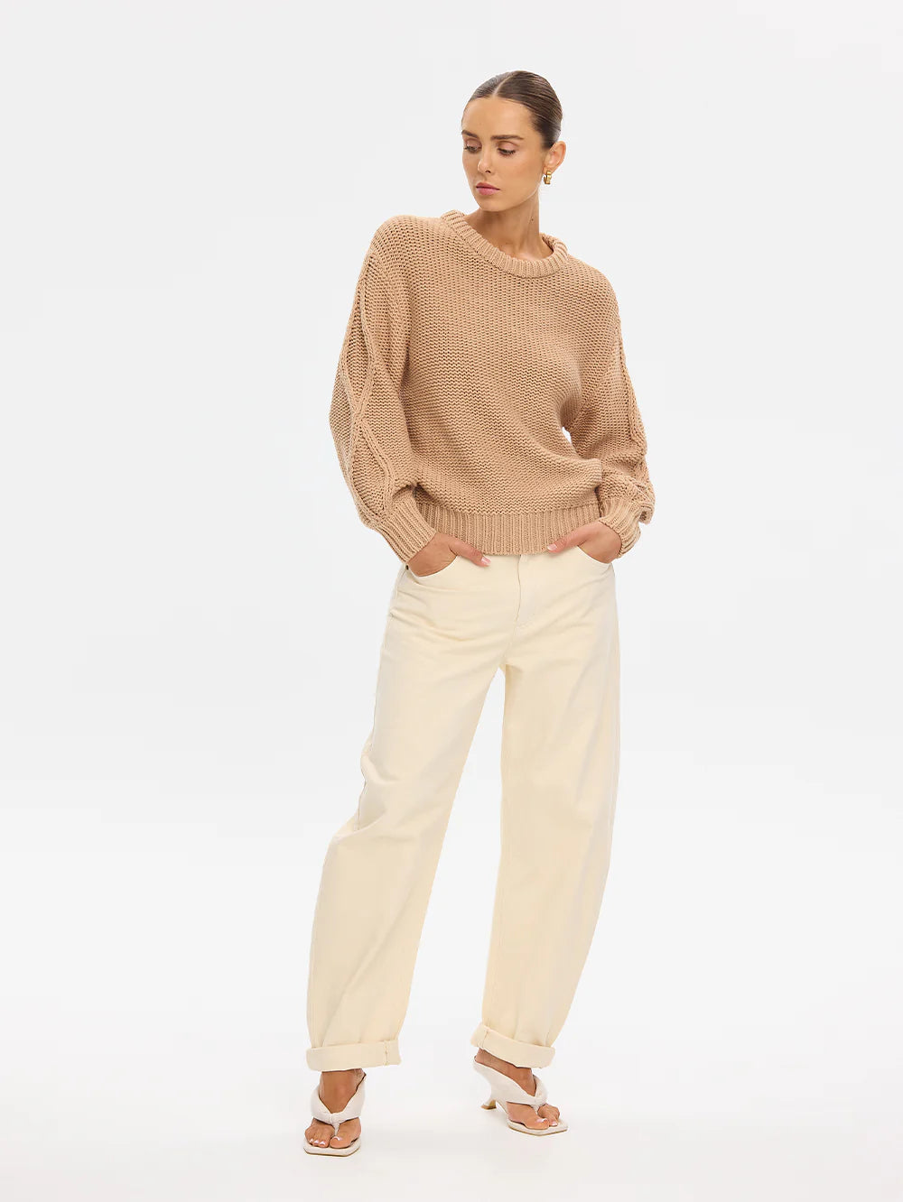 KIVARI - Olesia Knit Sweater in Latte