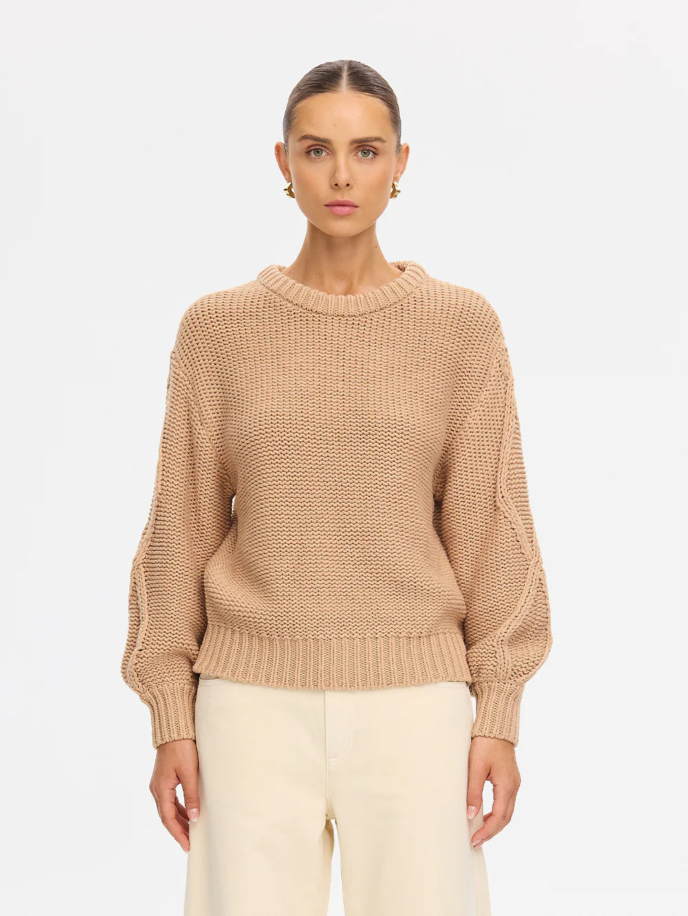 KIVARI - Olesia Knit Sweater in Latte