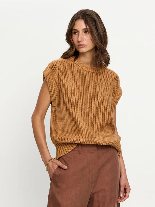 KIVARI - Olesia Knit Vest in Tan